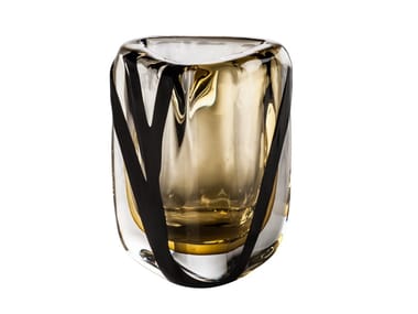 BLACK BELT TRIANGOLO - Blown glass vase by Venini