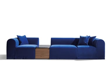 BLOCKS - Sectional modular velvet sofa by Wittmann