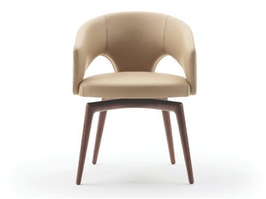 BLUES - Fabric chair with armrests by Turri