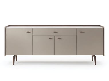 BLUES - Walnut sideboard with doors with drawers by Turri