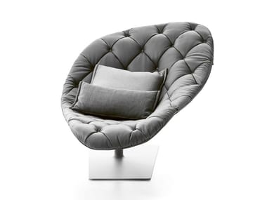 BOHEMIAN - Tufted swivel fabric easy chair by Moroso