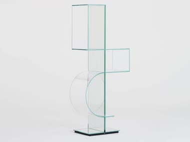 OLLIE - Open crystal bookcase by Glas Italia