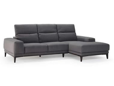 BORGHESE - Upholstered sofa with chaise longue with headrest by Natuzzi Italia