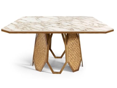 BORGIA - Square marble table by Sicis