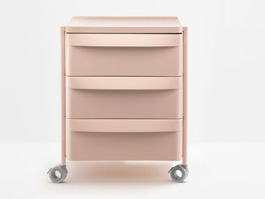 BOXIE BXM 3C - Polypropylene office drawer unit with castors by Pedrali