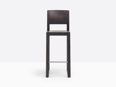 BRERA 382 - Oak stool with footrest by Pedrali