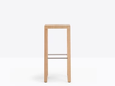 BRERA 388 - Oak stool with footrest by Pedrali