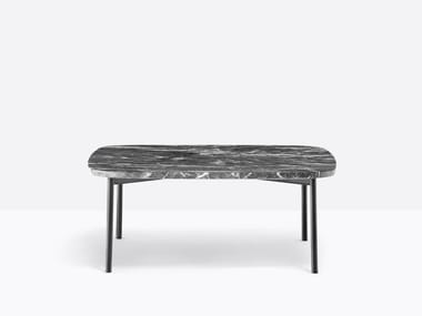 BUDDY 79X79 - Low square marble coffee table by Pedrali