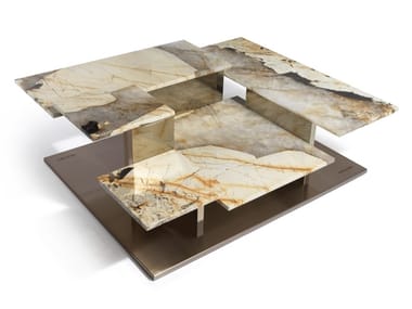 BUILDING - Rectangular marble high side table by Visionnaire
