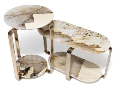 BUTTON - Marble and metal coffee tables by Visionnaire