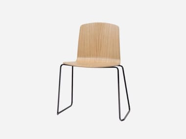 ANN - Stackable sled base beech chair by Inclass