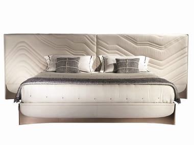 CA' FOSCARI - Ebony double bed with upholstered headboard by Visionnaire
