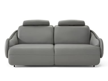 CALILLA - Recliner 2 seater leather sofa with headrest by Natuzzi Italia