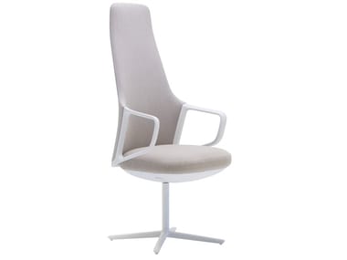 CALMA SO2288 - Upholstered fabric office chair with 4-Spoke base with headrest by Andreu World