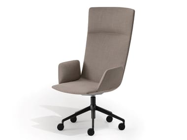 CALUM OFFICE PRESIDENT - Swivel office chair with castors with 5-Spoke base by Desalto