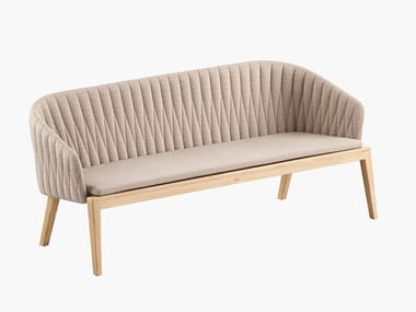 CALYPSO - 3 seater fabric an teak garden sofa by Royal Botania