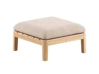 CALYPSO LOUNGE - Low teak garden stool by Royal Botania