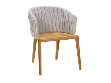 CALYPSO - Garden chair with removable cover with armrests by Royal Botania