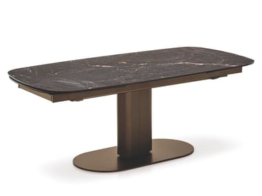 CAMEO - Extending rectangular marble table by Calligaris