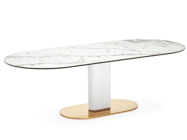 CAMEO - Rectangular marble table by Calligaris