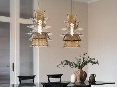 CAMPANULA - Venetian crystal pendant lamp by Barovier&Toso