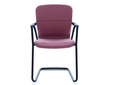 KEYN - Cantilever upholstered chair with armrests by Herman Miller