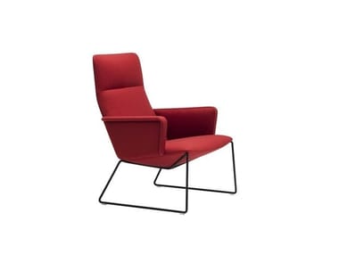 CAPRI LOUNGE BU1696 - Sled base high-back armchair by Andreu World