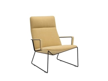 CAPRI LOUNGE BU1698 - Sled base high-back armchair by Andreu World