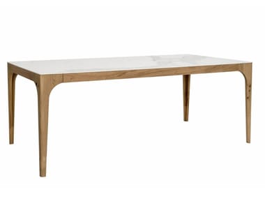 CARGO - Extendable table in oak with porcelain stoneware top by Colico