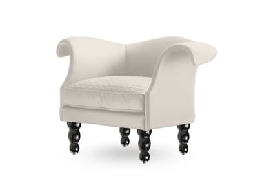 CASANOVA - Upholstered leather armchair with armrests by Reflex