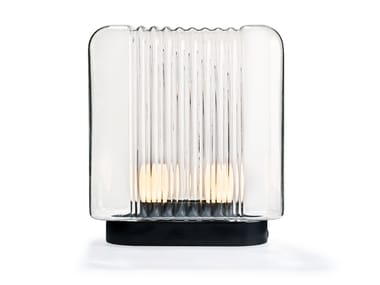 LARI MINI - LED blown glass table lamp with USB charging by Karakter