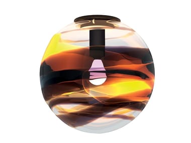 ROTONDO - Blown glass ceiling lamp by Venini