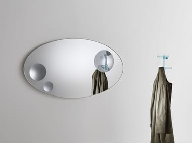 CELESTE - Oval wall-mounted crystal mirror by Glas Italia