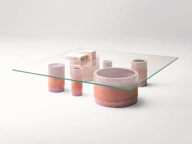 CERCHI - Glass coffee table by Paola Lenti