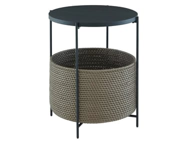 CESTINO - Round steel and wood coffee table with storage space by Ligne Roset