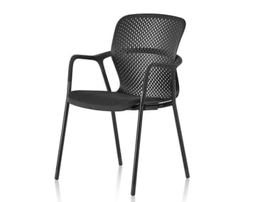 KEYN - Stackable chair with armrests by Herman Miller