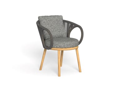 KAREN - Fabric chair with removable cover with armrests by Talenti