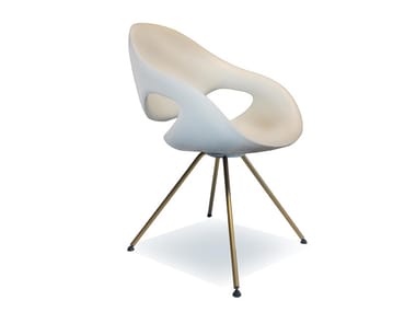 Moon - Integral polyurethane foam chair with metal base by Tonon