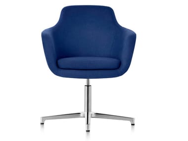 SAIBA - Swivel fabric chair with 4-spoke base with armrests by Herman Miller