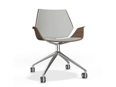 CENTURO VI - Swivel trestle-based chair with castors by Casala