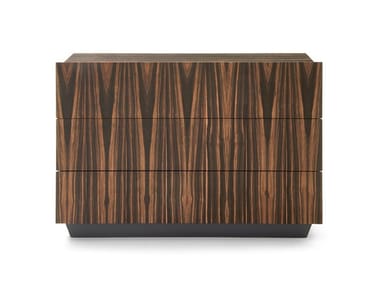 TOSCA - Wooden chest of drawers with integrated handles by Pianca