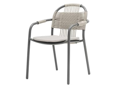 CLEO - Aluminium garden chair with armrests by Vincent Sheppard