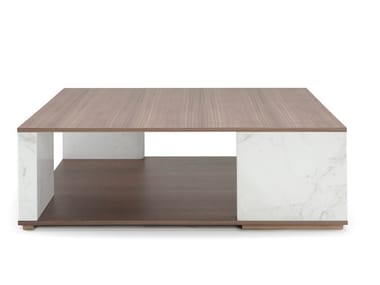 QUATTROPIETRE - Marble and wood coffee table by Amura