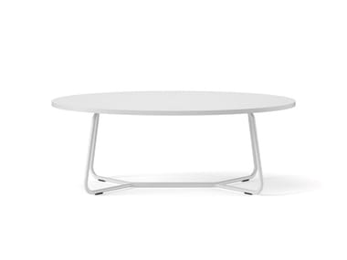 FEDRA - Low oval wooden coffee table for living room by Frezza