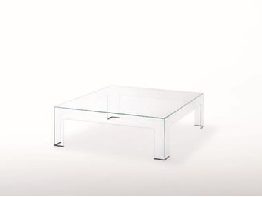 ATLANTIS - Low square crystal coffee table by Glas Italia