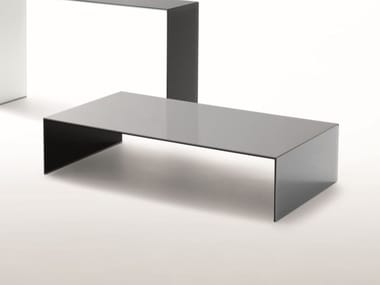 SIO2 BRIDGE - Low rectangular crystal coffee table by Glas Italia