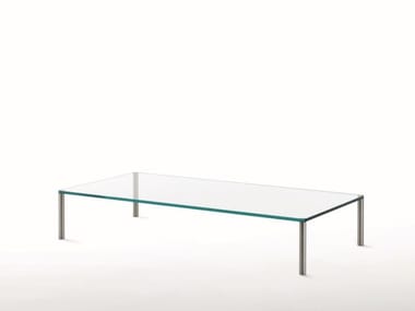 METAL - Low rectangular crystal coffee table by Glas Italia