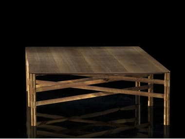NETWORK TABLE - Coffee table with steel base and solidwood top by Henge