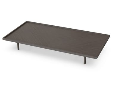 PATCHWORK - Low rectangular wood veneer coffee table by Sicis