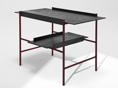 KANSO - Low powder coated steel coffee table with tray by Please Wait To Be Seated